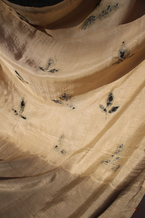 Bageeya Handwoven  'Shambhu' Silk Banana Saree | Crafted with Pious Ingo Bilipatra & Walnut