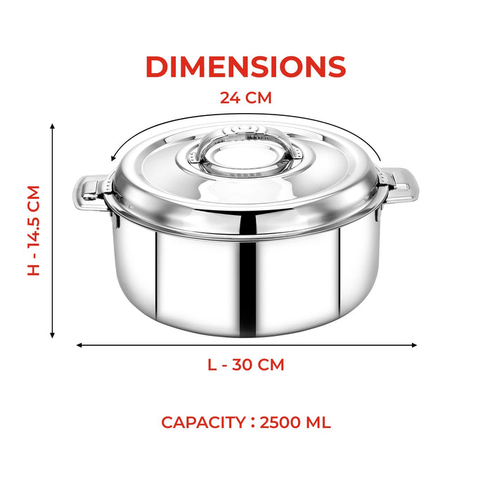 Avistar Gift Set | Double Wall Insulated Stainless Steel Casserole Gift Set | Hot Case/ Hotpot/ Chapati Box/ Curry Serveware | Firm Twist Lock | Sturdy Side Handles |