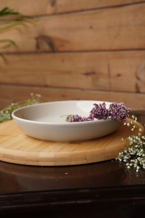 Ceramic Stoneware Elevated Living Grey Pasta Bowl