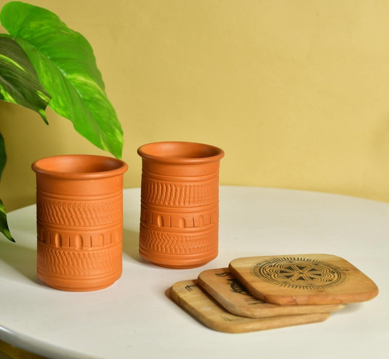 Sowpeace Premium Set of 2 Unglazed Terracotta tumbler