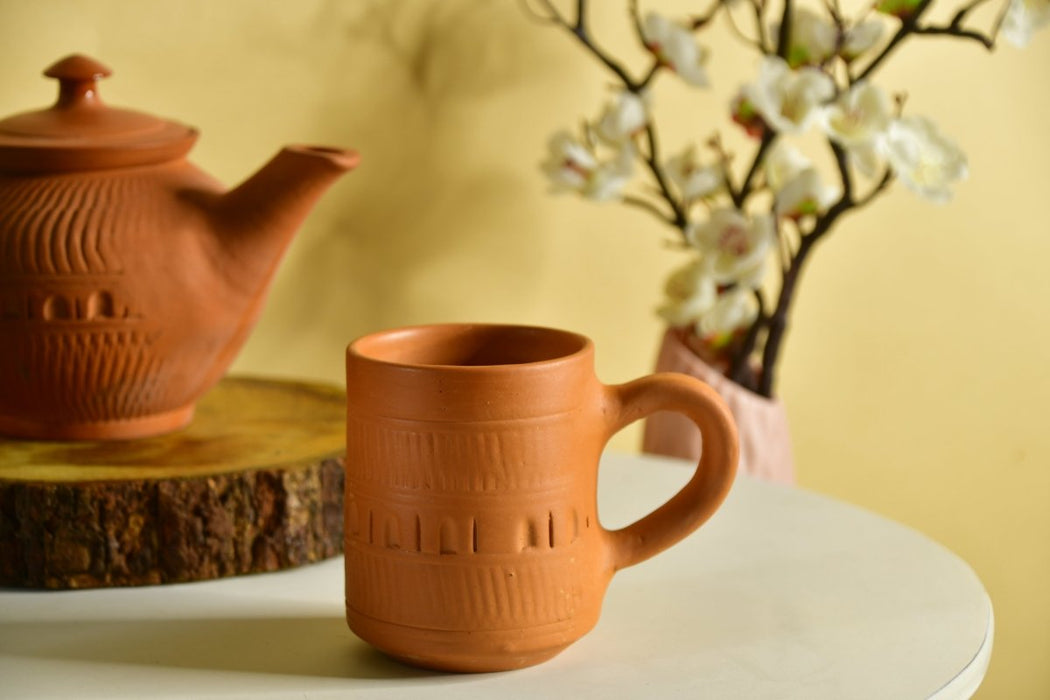 Premium Cylindrical Unglazed Terracotta Mugs