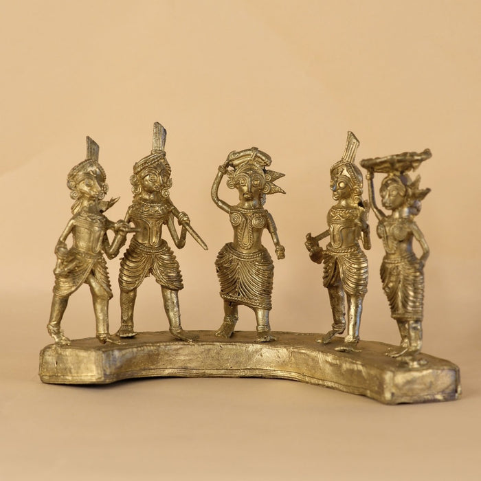 Exquisite Brass Dhokra Art Farmers Set: Premium Decor