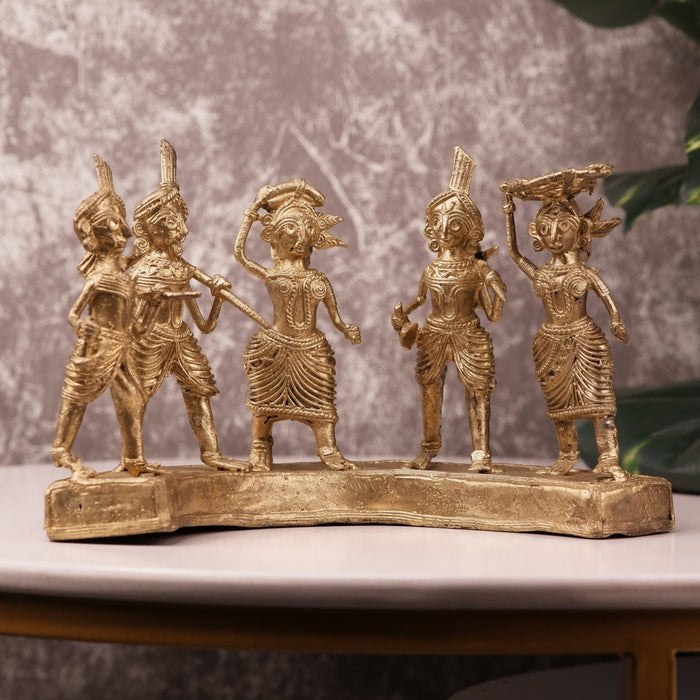 Exquisite Brass Dhokra Art Farmers Set: Premium Decor