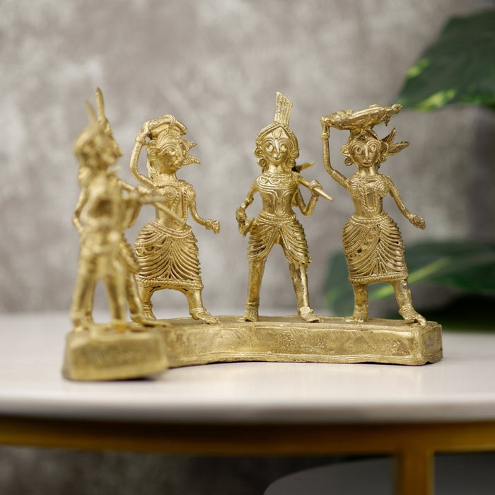 Exquisite Brass Dhokra Art Farmers Set: Premium Decor