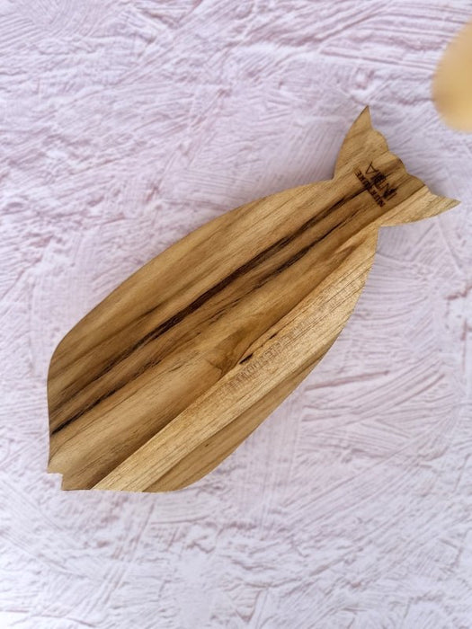 Fish-Shaped Teak Wood Platter