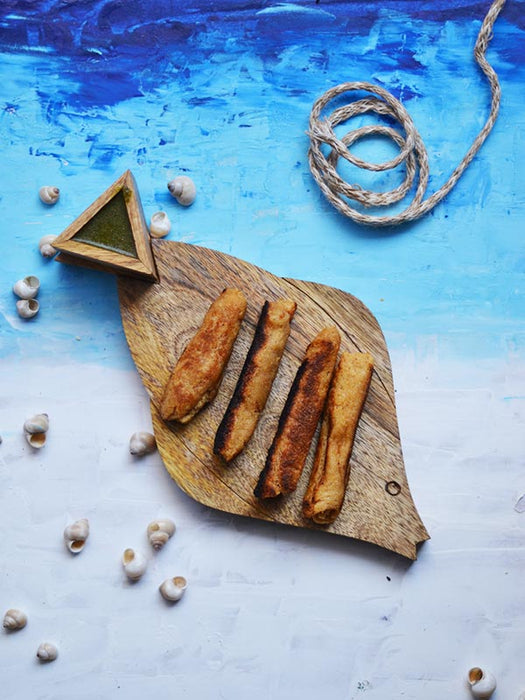 Fish Wooden Chip Dip Platter