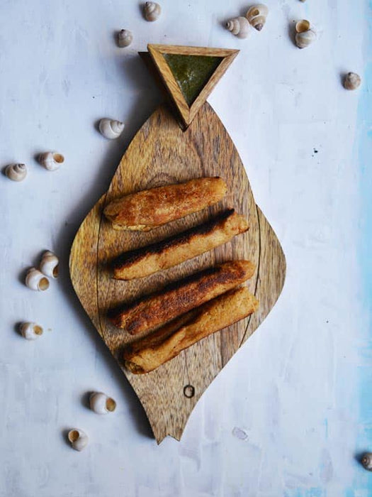 Fish Wooden Chip Dip Platter