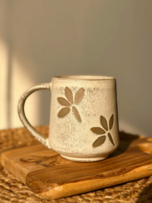 Ceramic Stoneware Flower Power Coffee Cup -350 ml