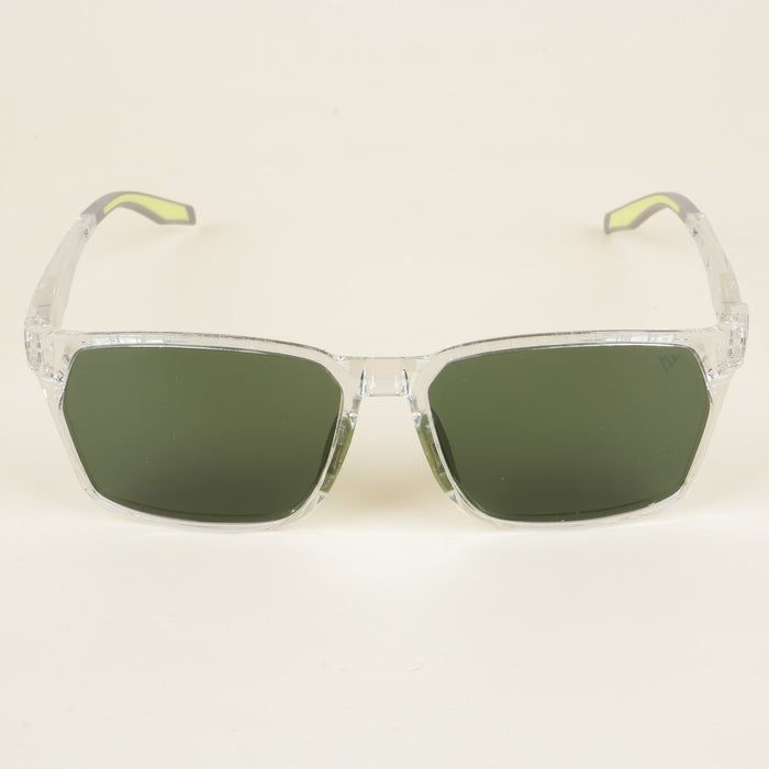 Voyage Wayfarer Polarized Sunglasses for Men & Women (Green Lens | Transparent & Green Frame - PMG5289)