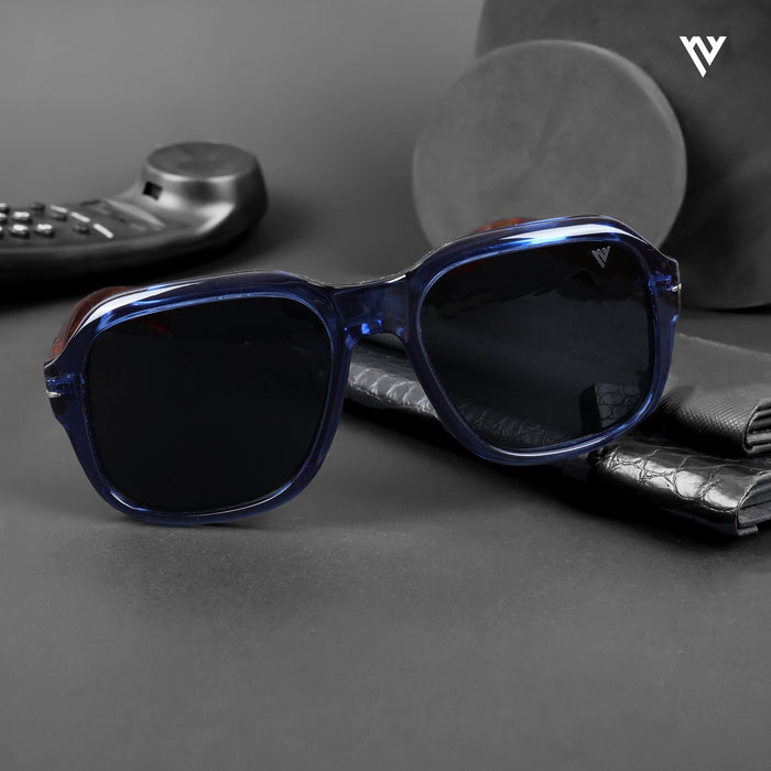 Voyage Exclusive Wayfarer Polarized Sunglasses for Men & Women (Black Lens | Blue Frame - PMG4989)