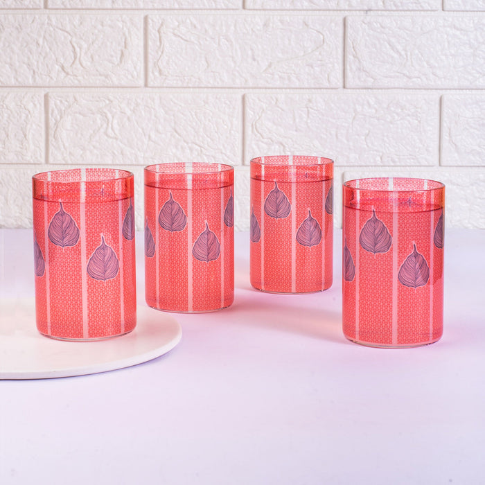 Peepal Leaf Glass Tumblers - Set of 4 and 6