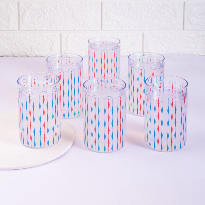 Ikhat Print Glass Tumblers - Set of 4 and 6