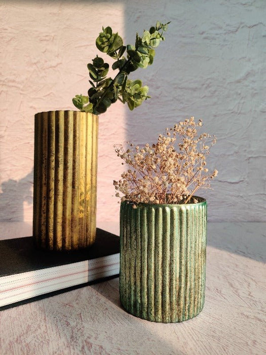 Golden And Green Vase Combo