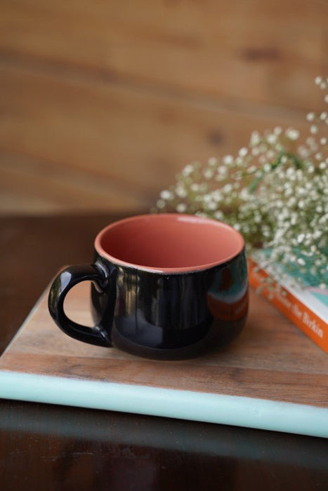 Stoneware Ceramic Glossy Black Mug 250 ml