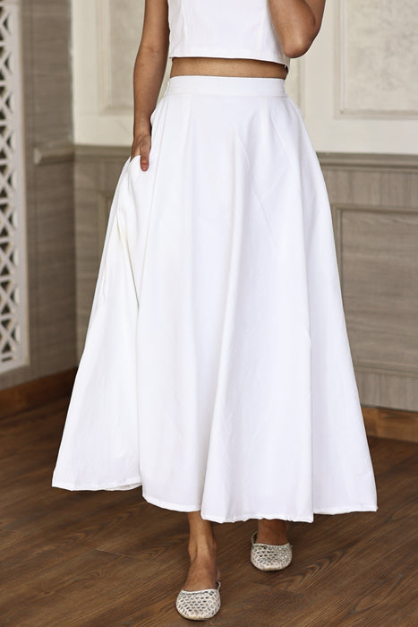 PEACE WHITE CIRCULAR SKIRT