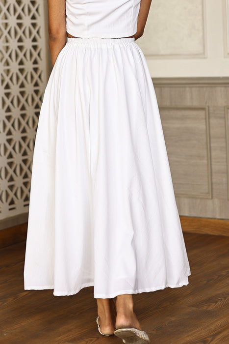 PEACE WHITE CIRCULAR SKIRT