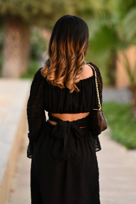 BLACK CURRENT SKIRT TOP CO-ORD SET