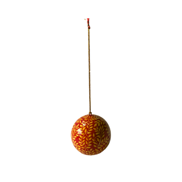 Paper Mache Bauble Red - Pack of 5