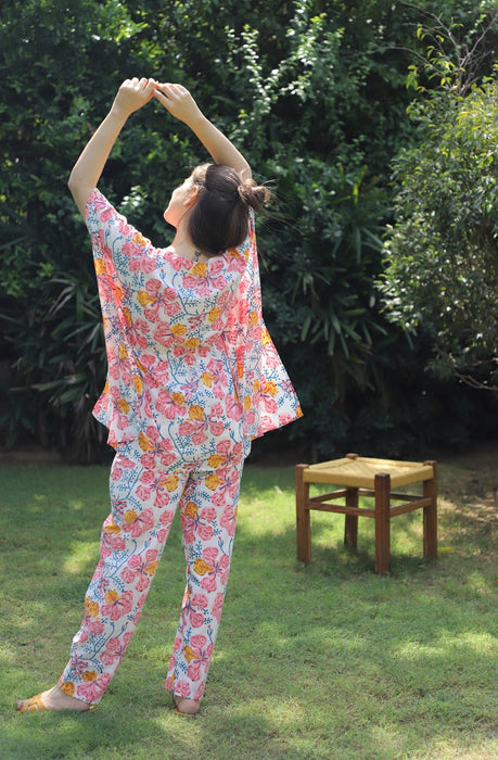 Cotton Daytime Hand Block Kaftan Jammies