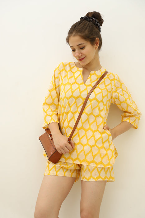 Classic Yellow Hand Block Co-ord