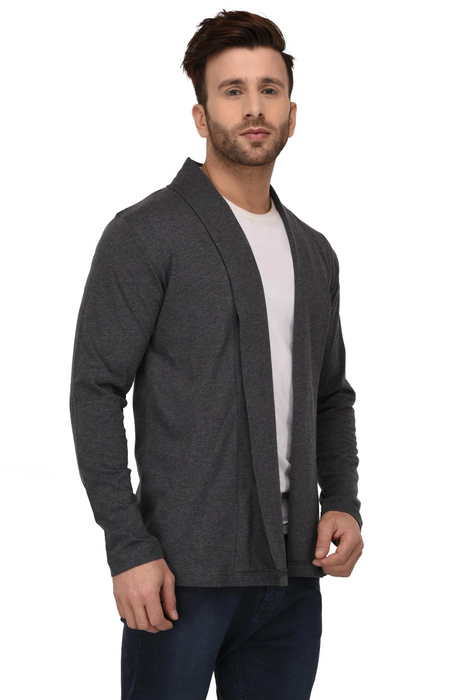 Black Open Cardigan Full Sleeve Shrug For Men