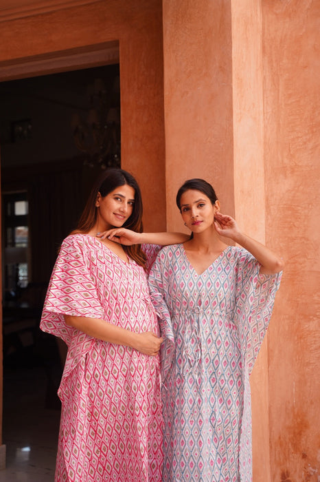 Sunrise Hand Block Cotton Kaftan