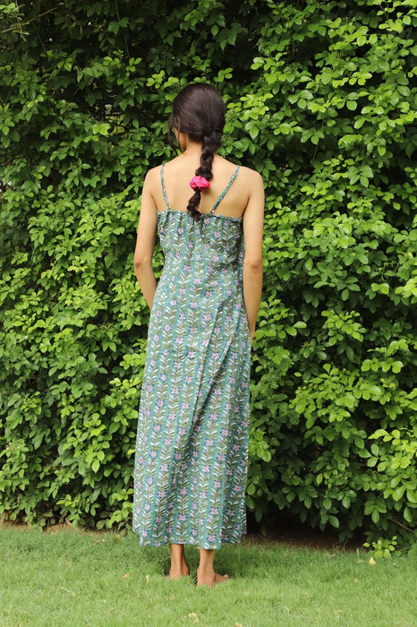 Tulip Hand Block Cotton Slit Dress