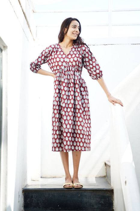 Berry & Bun Handblock Cotton Dress