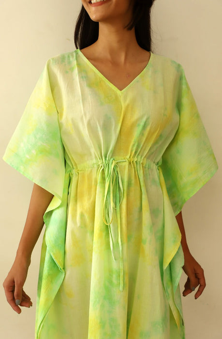 Marigold Tie dye Short kaftan dress