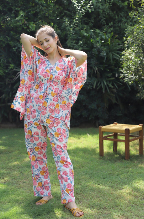 Cotton Daytime Hand Block Kaftan Jammies