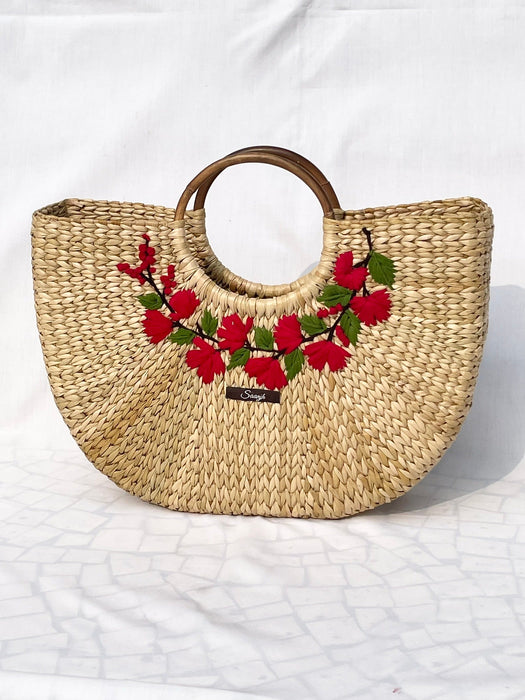 Floral Border Kauna Embroidered Handbag