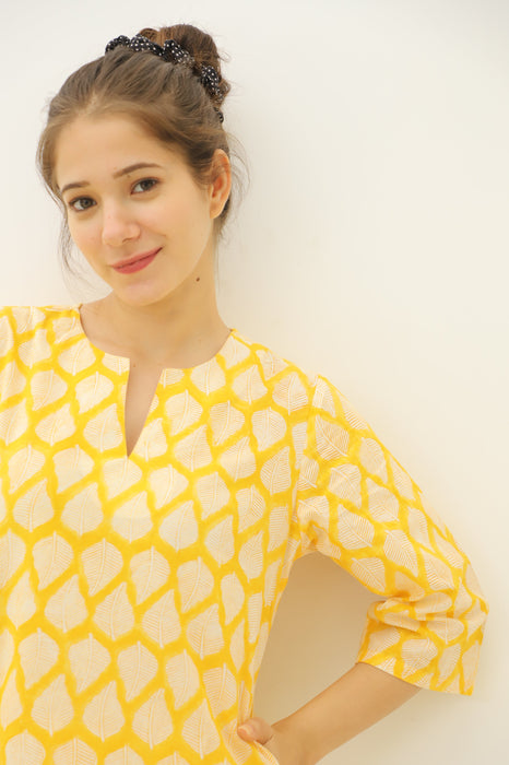 Classic Yellow Hand Block Co-ord