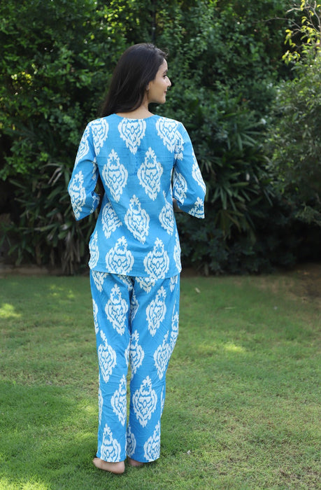 Belly Flop Ikat Cotton Kurta Jammies Set