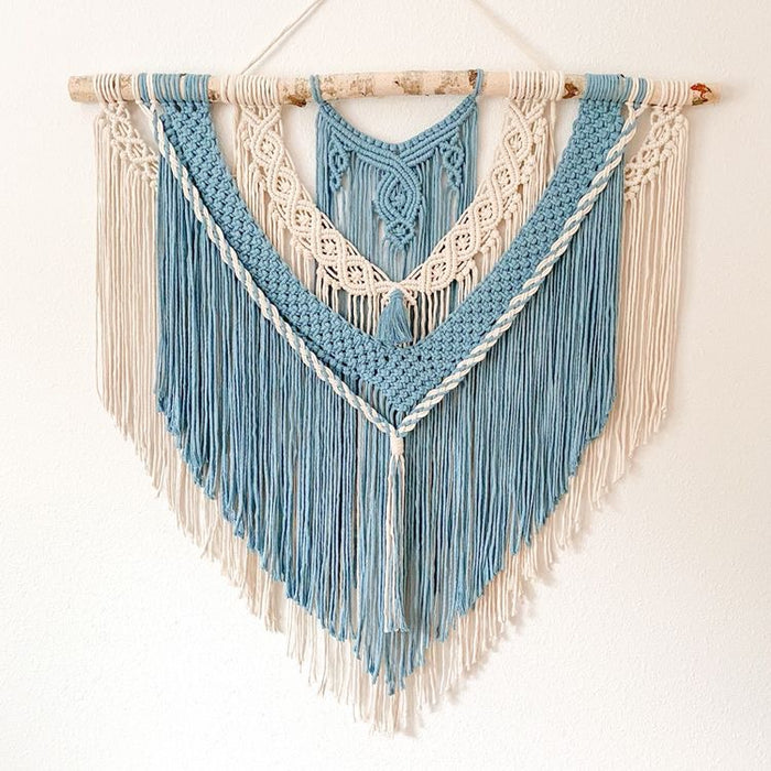 Macrame Wall Hanging- Blue & White