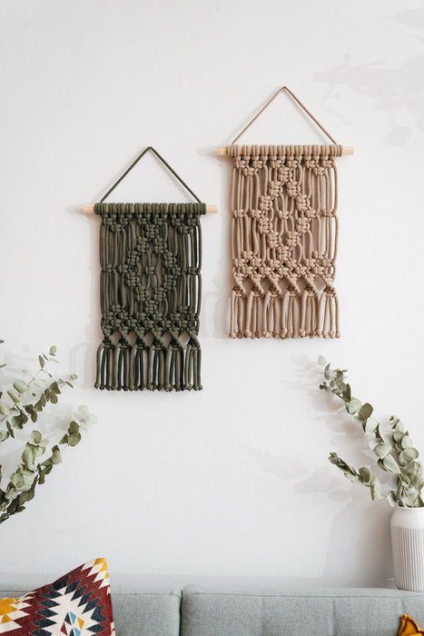 Macrame Wall Hanging- Olive Beige