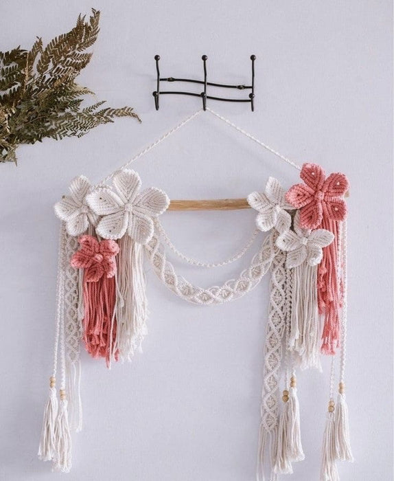 Macrame Pink Floral Wall hanging