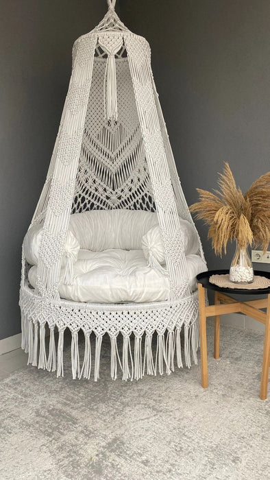 Macrame swing - White Pearl