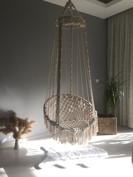 Macrame Swing- White Dime