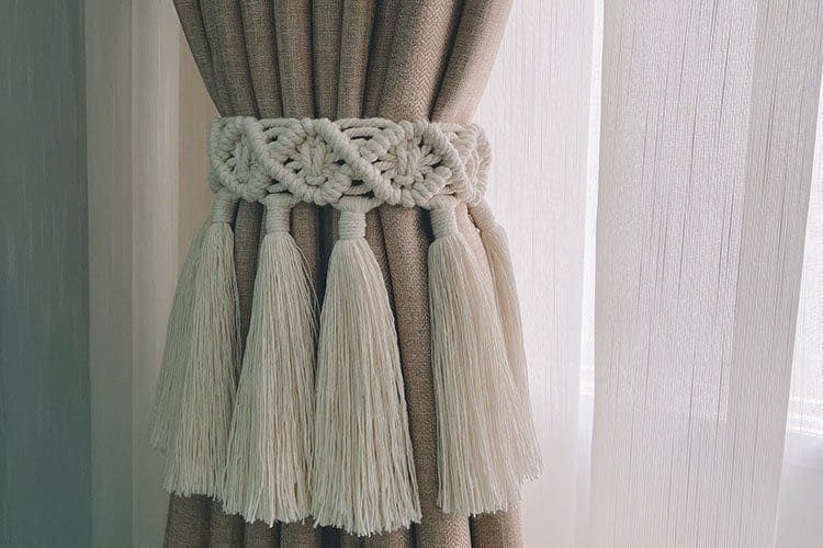 Macrame Curtain Tieback Set