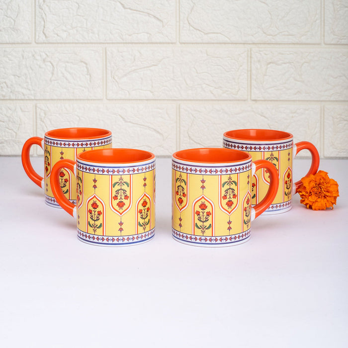 Marigold Melody Ceramic Tea cups - Set of 4