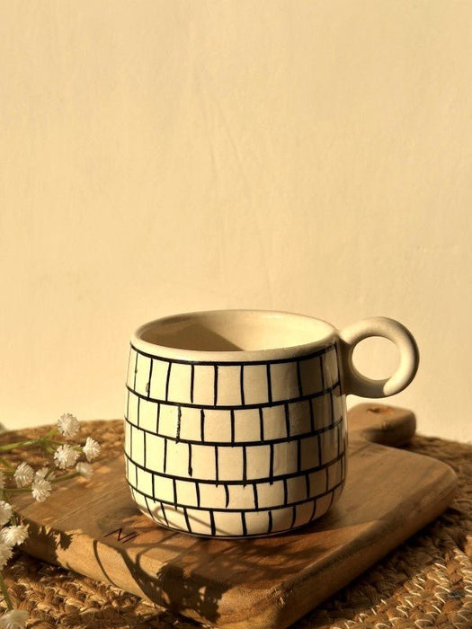 Ceramic Linear Line Theory Coffee Cup-450 ml