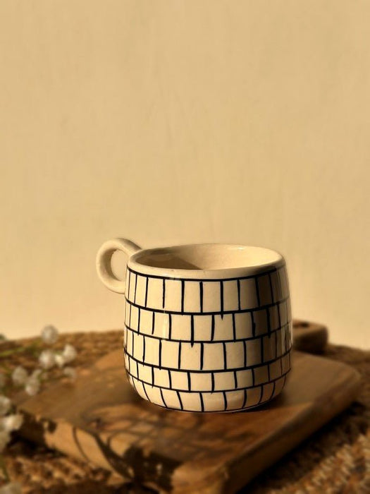 Ceramic Linear Line Theory Coffee Cup-450 ml