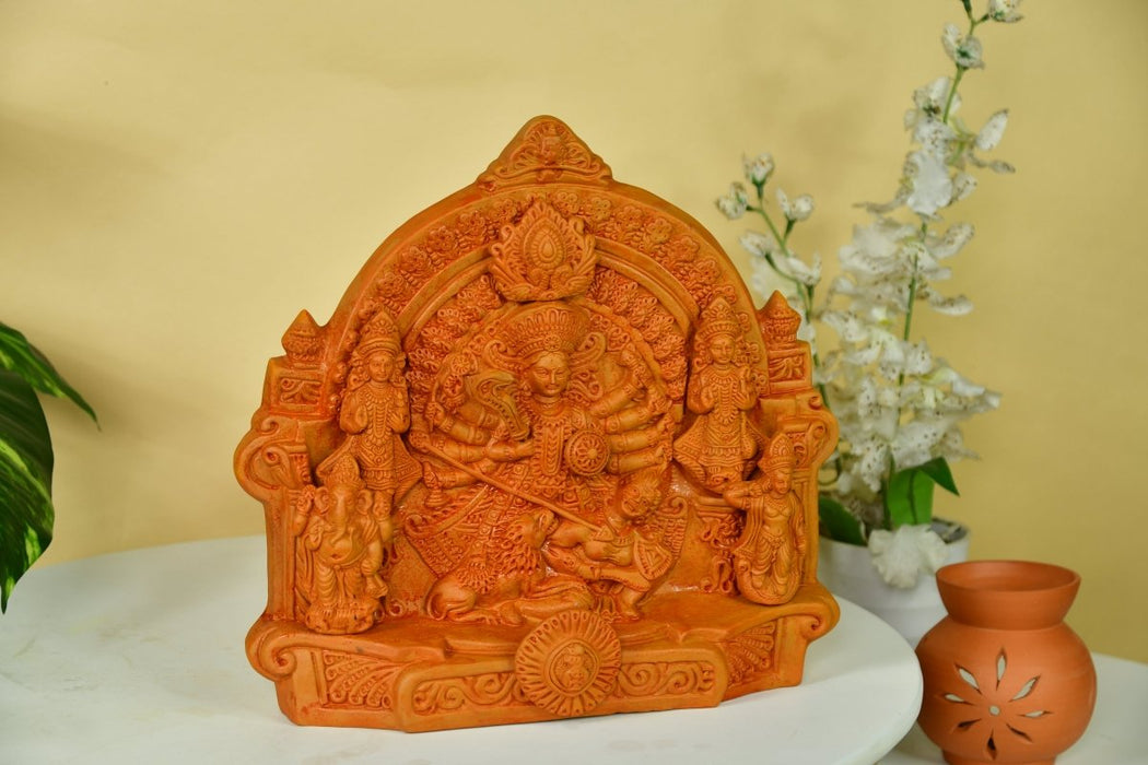 Premium Large Terracotta Durga Tabletop Decor