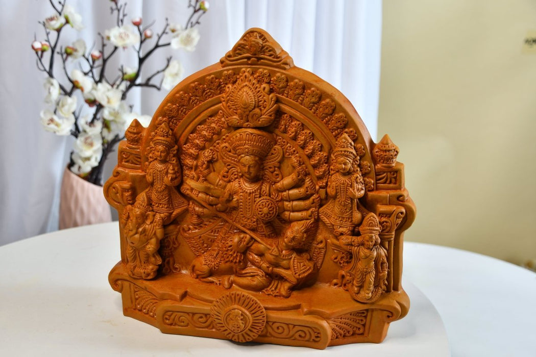 Premium Large Terracotta Durga Tabletop Decor