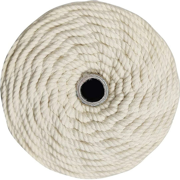 Cotton 3Mm Cords/Thread/Dori With Free Wooden Beads And Ring (100 Meters) (Off-White)