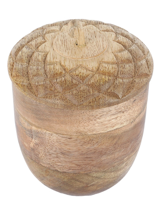 Mango Wood Nutmeg Storage Jar