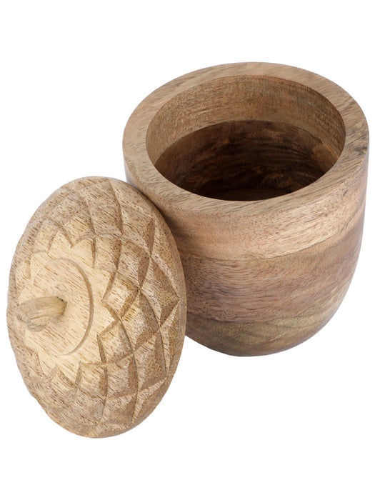 Mango Wood Nutmeg Storage Jar