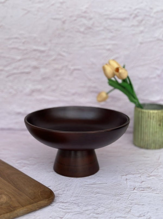 Mango Wood Small Pedestal Bowl