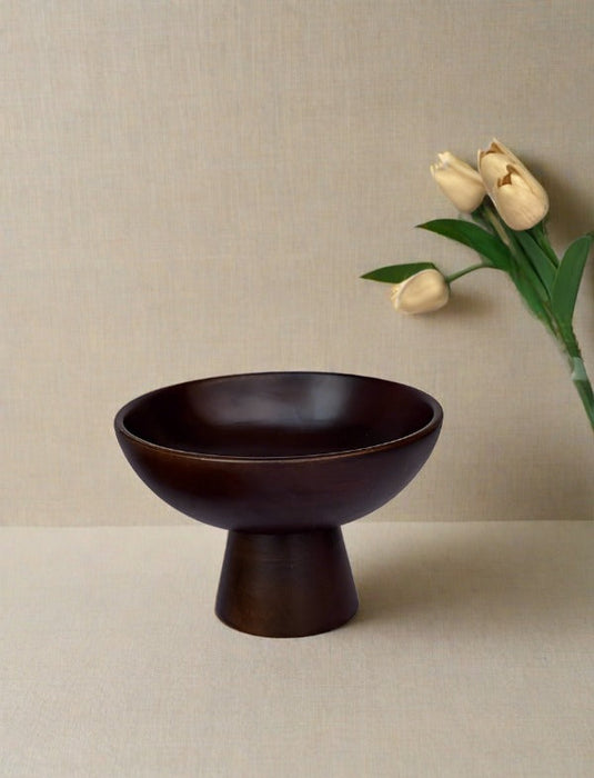 Mango Wood Small Pedestal Bowl