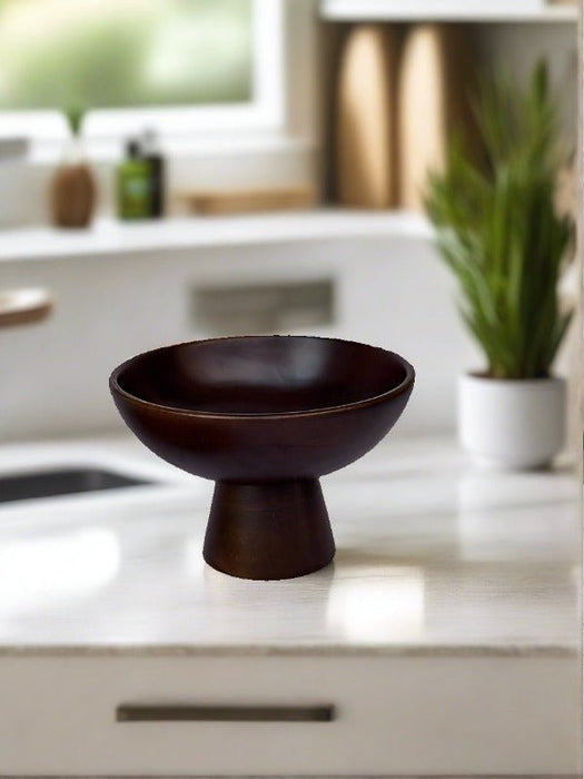 Mango Wood Small Pedestal Bowl